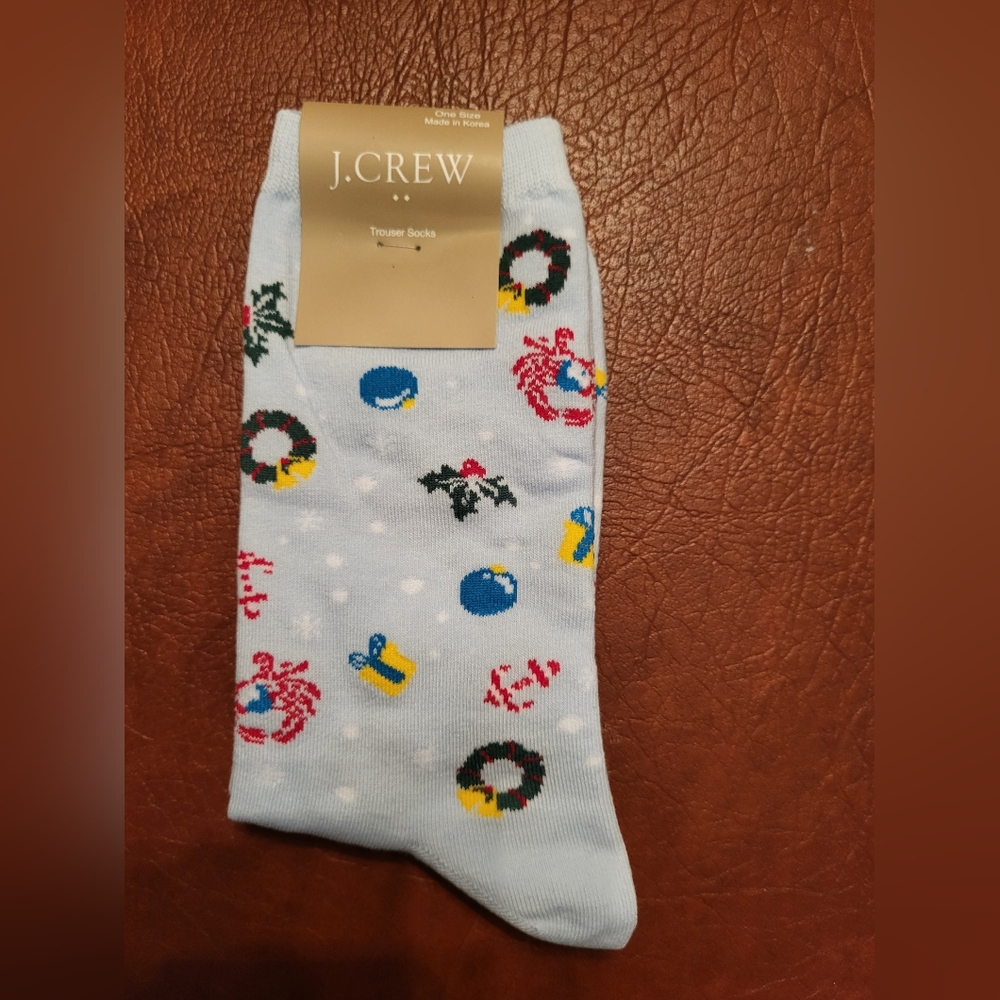 J.Crew Christmas Themed Trouser Socks For Women, New With Tags.